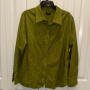 Talbots Olive Button-Down Shirt